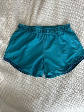 Under Armour Teal Athletic Women's Shorts with Branded Waistband
